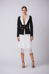 High Waisted Midi Lace Skirt